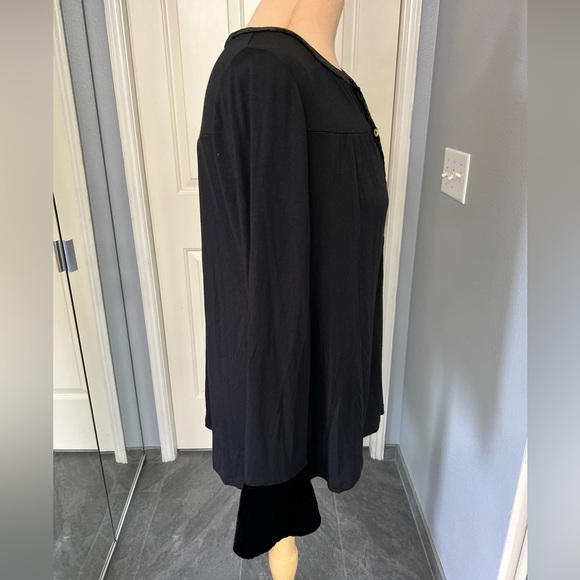 Boden Black Velvet Trim Bell Sleeve Nadine Top Witchy Whimsigoth Goth Holiday - Picture 3 of 9
